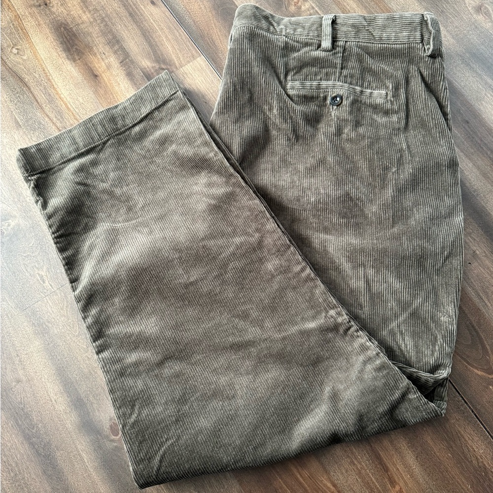 LL Bean Corduroy Flat Front Slacks 46x30